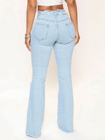 Load image into Gallery viewer, Striped Raw Hem Jeans Pants

