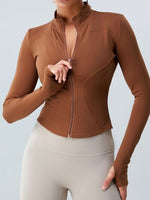 Load image into Gallery viewer, Mock Neck Zip Up Active Outerwear
