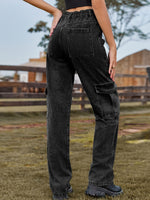Load image into Gallery viewer, High Waist Cargo Jeans Pants
