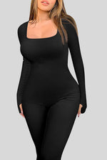 Load image into Gallery viewer, Square Neck Long Sleeve Active Jumpsuit

