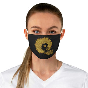 Black and Gold Unisex Melanin Influences Everything Fabric Face Mask