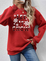 Load image into Gallery viewer, LET IT SNOW Round Neck Long Sleeve Sweatshirt

