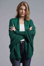 Load image into Gallery viewer, Double Take Dolman Sleeve Open Front Ribbed Trim Longline Cardigan
