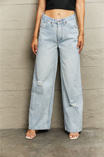 Load image into Gallery viewer, Distressed Wide Leg Jeans Pants
