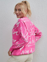 Load image into Gallery viewer, Letter Round Neck Drawstring Sweater
