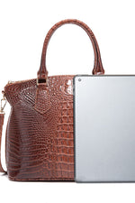 Load image into Gallery viewer, Croc-Effect Structured PU Leather Handbag
