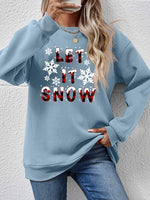 Load image into Gallery viewer, LET IT SNOW Round Neck Long Sleeve Sweatshirt
