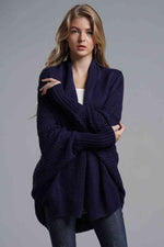 Load image into Gallery viewer, Double Take Dolman Sleeve Open Front Ribbed Trim Longline Cardigan

