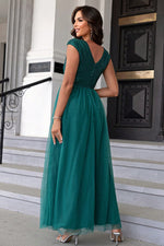 Load image into Gallery viewer, Sequin V-Neck Mesh Maxi Dress
