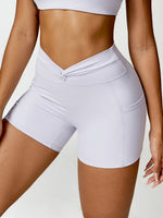 Load image into Gallery viewer, Twisted High Waist Active Shorts with Pockets
