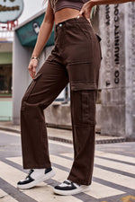 Load image into Gallery viewer, High Waist Loose Fit Cargo Pants
