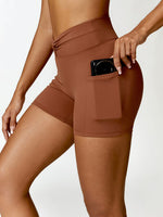 Load image into Gallery viewer, Twisted High Waist Active Shorts with Pockets
