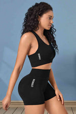 Load image into Gallery viewer, Active Tank and Shorts Set – Seamless Two-Piece Workout Outfit
