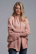 Load image into Gallery viewer, Double Take Dolman Sleeve Open Front Ribbed Trim Longline Cardigan
