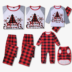 Men MERRY CHRISTMAS Graphic Top and Plaid Pants Set