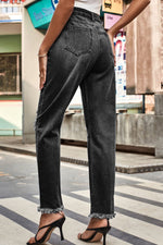 Load image into Gallery viewer, Distressed Buttoned Loose Fit Jeans Pants
