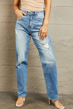 Load image into Gallery viewer, High Waisted Straight Jeans Pants
