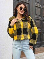 Load image into Gallery viewer, Plaid Dropped Shoulder Buttoned Jacket
