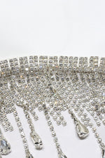 Load image into Gallery viewer, Rhinestone Tassel Hem Bodycon Dress
