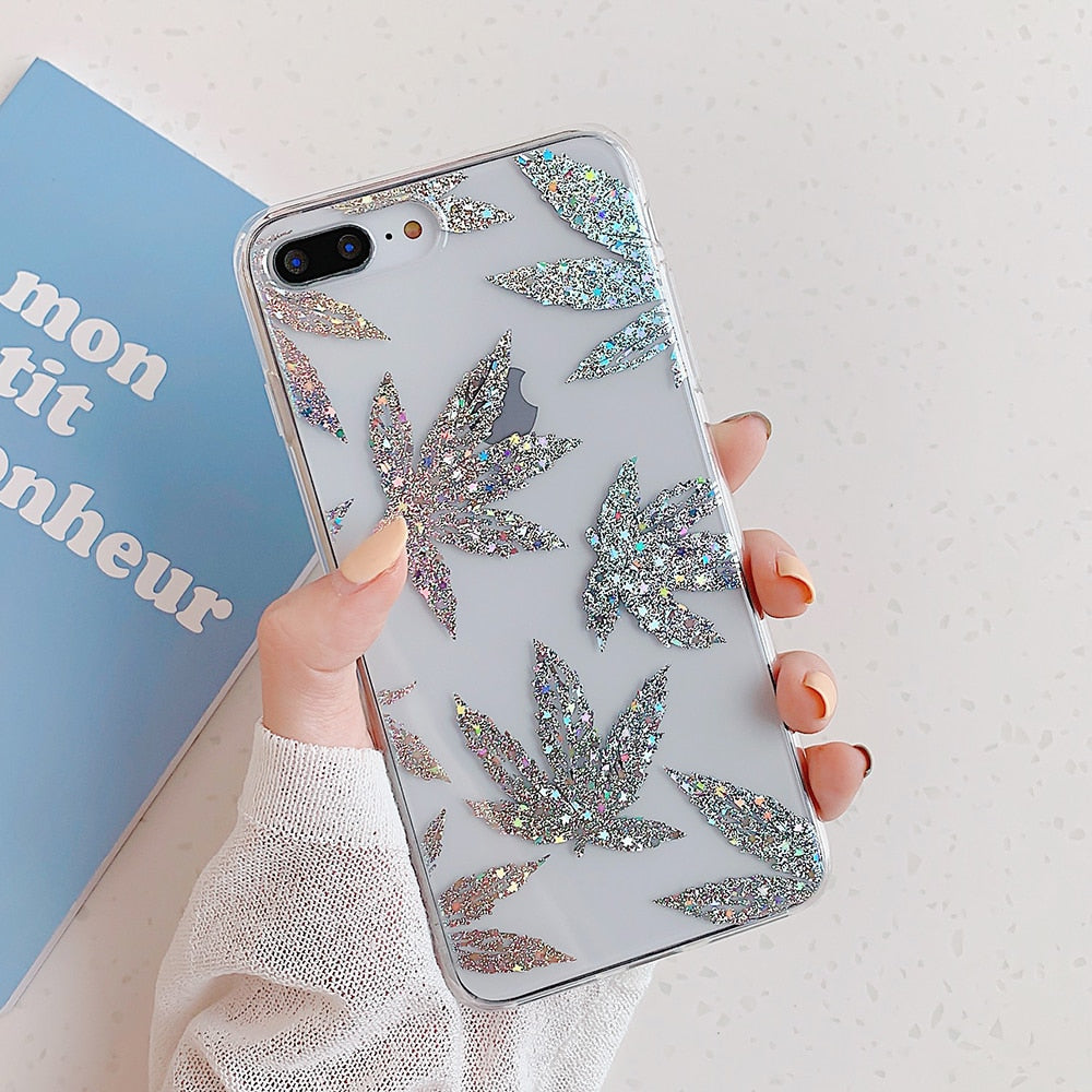 Leaves & Pineapple Clear Phone Case For iPhone