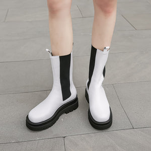 Round Toe Platform Boots