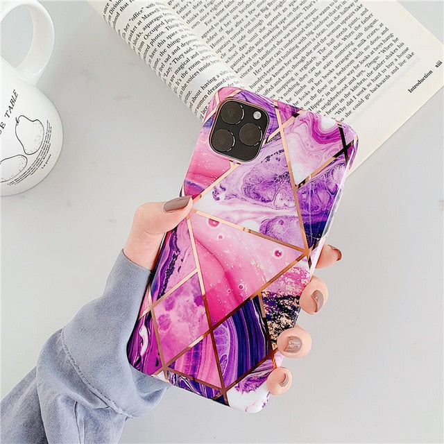 Geometric Marble Phone Cases For iPhone