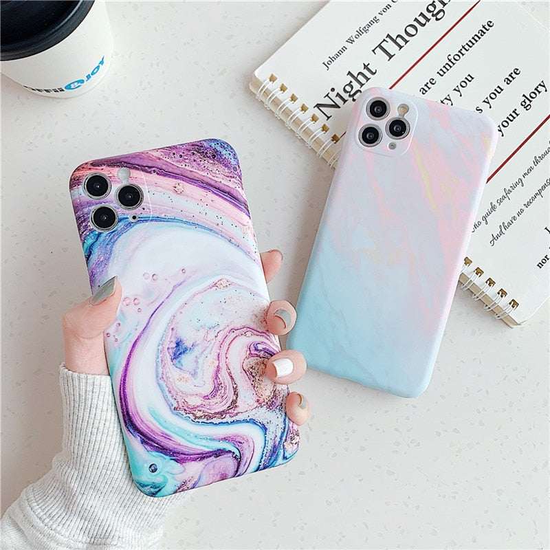 Fashion Matte Marble For iPhone