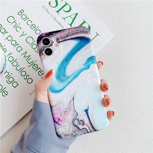 Fashion Matte Marble For iPhone