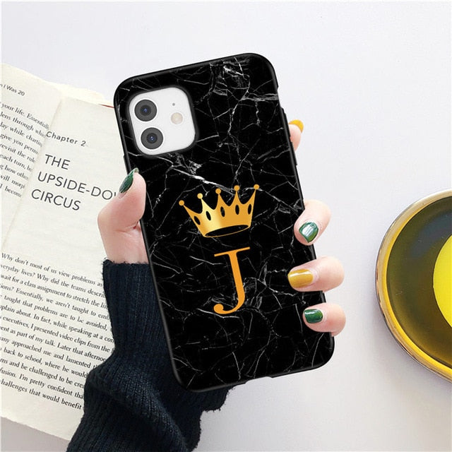 Initial Letter A-Z Crown Phone Case (Be mindful of letter you are ordering. Color choice indicate letter.)