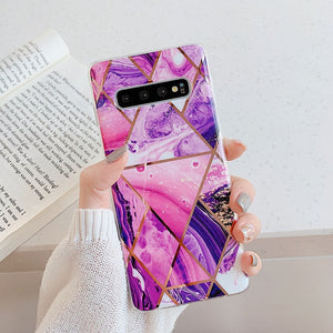Samsung Electroplate Geometric Marble Phone Case