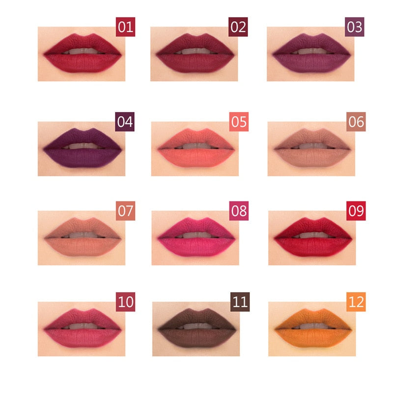 12 Colors Matte Lip Liners
