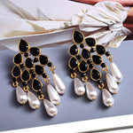 Load image into Gallery viewer, Pearl Dangle Statement Earrings
