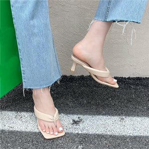 Square Open-Toed Mules