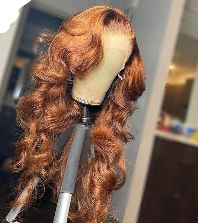 Ginger Brown Body Wave(Brazilian Pre-Plucked Lace Frontal)