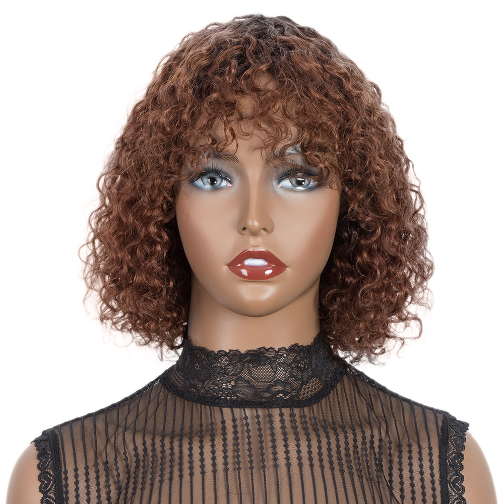 Jerry Curly Short Bob Wig With Bangs