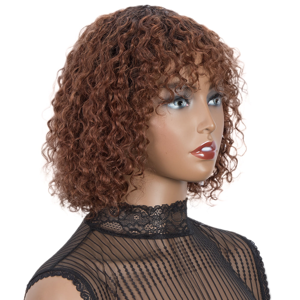Jerry Curly Short Bob Wig With Bangs