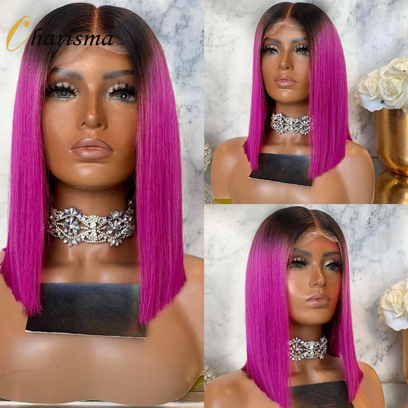 Middle Part Ombre Pink Wig