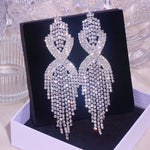 Load image into Gallery viewer, Tassel Crystal Earrings
