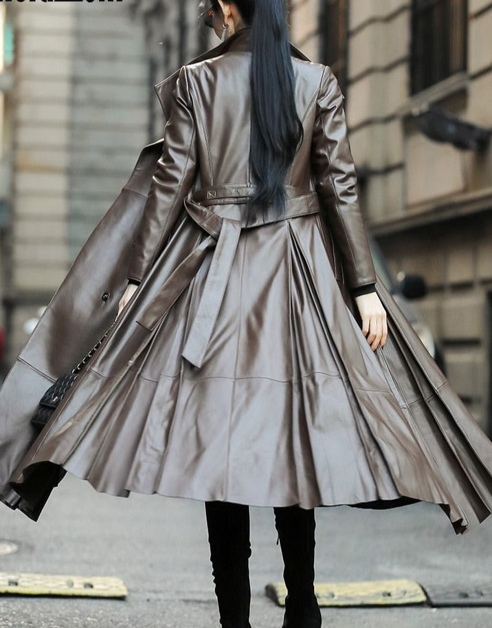 Soft Leather Trench Coat