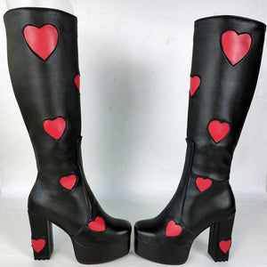 Heart-shaped Platform Boots