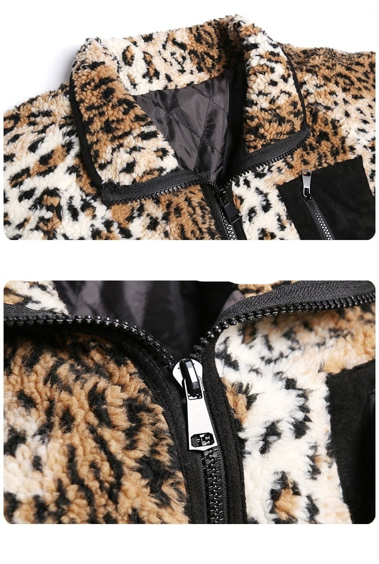 Animal Pattern Teddy Fur Coat