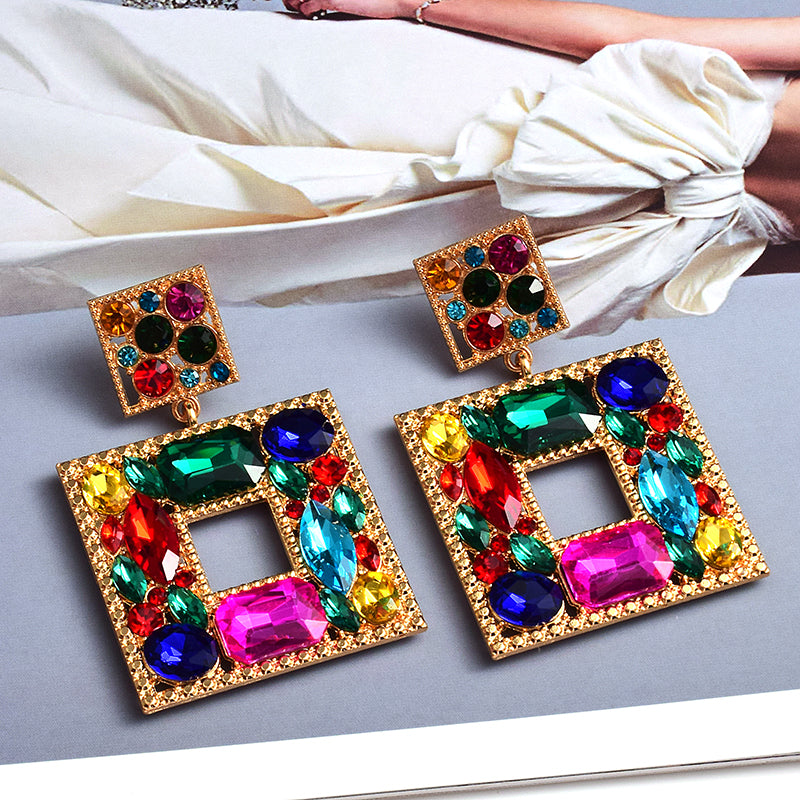 Wanda Square Crystal Earrings