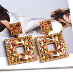 Load image into Gallery viewer, Wanda Square Crystal Earrings
