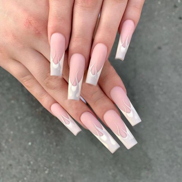 24Pcs Marble Gradient Nails