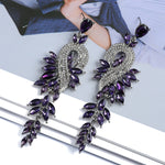 Load image into Gallery viewer, Leaves Crystal Earrings
