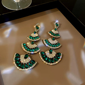 Vintage Green Crystal Earrings