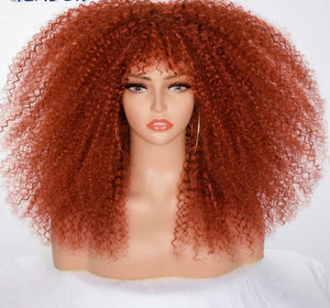 Afro Curly Wig With Bangs