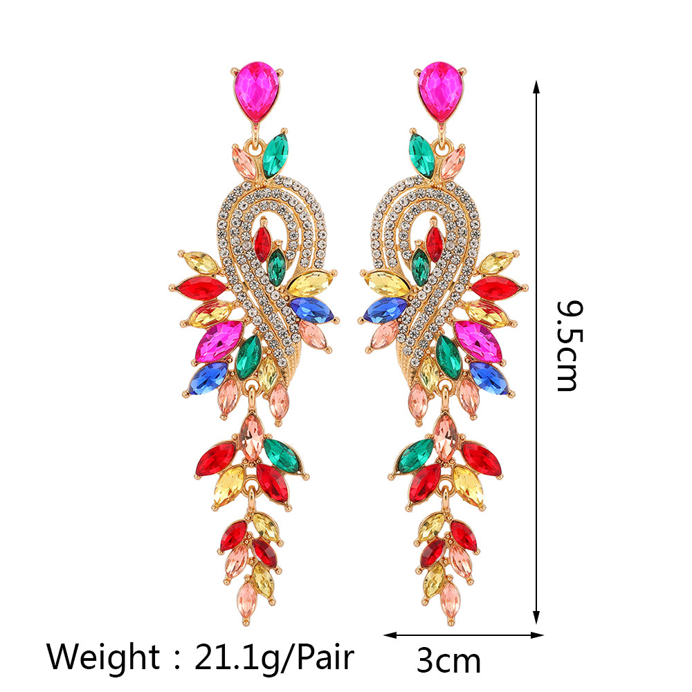 Long Pendant Crystal Earrings