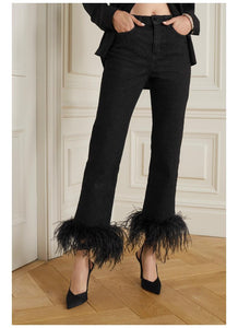 Feathers Cuff Jeans