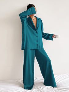 Oversized Satin Pajamas Set